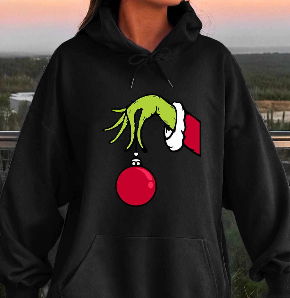 Green Haired Monsters Get Christmas Gifts Hoodie Woman Grinch Hoodies Warm Fleece Fur-Liner Women Hoody Casual Pullover