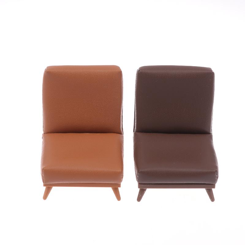 1:12 Scale Dollhouse Miniature Single Pu Leather Sofa Chair Doll House Living Room Furniture Model For Diy Scene Decoration