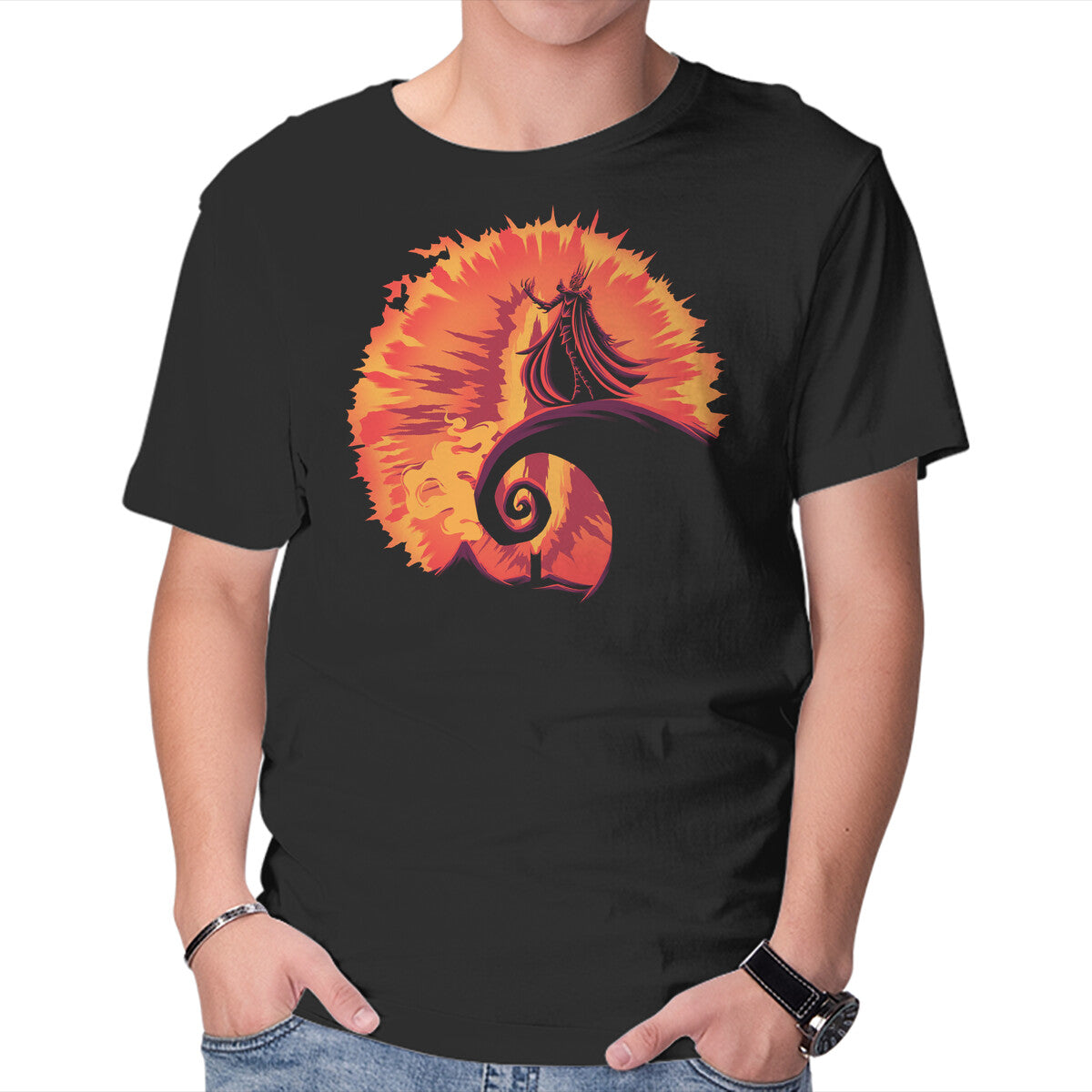 Unisex Crew Neck T-Shirt Nightmare Before Conquest Graphic Short Sleeve Casual Tee XS