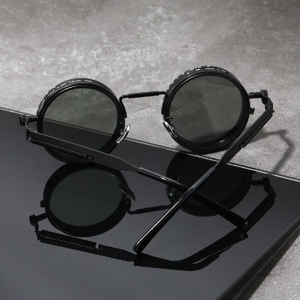 Round Adjustable Dimming Sunglasses ND9 Anti-UV Glasses Clarity Fishing Sunglasses Cycling