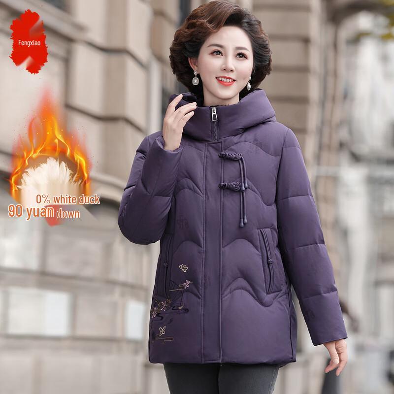 

2025 Новая женская утолщенная вышитая пуховая куртка для среднего возраста 3XL