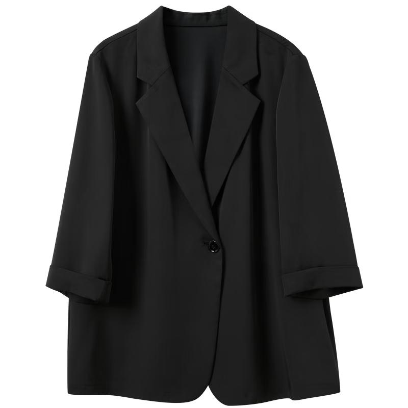 

Women s Plus Size 2026 Spring 3/4 Sleeve Lapel Blazer Jacket XXXL