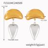 Design Female Hip-Hop Personality Trend Titanium Steel Plated 18K Gold Geometric Devil'S Eye Fringed Earrings Set
