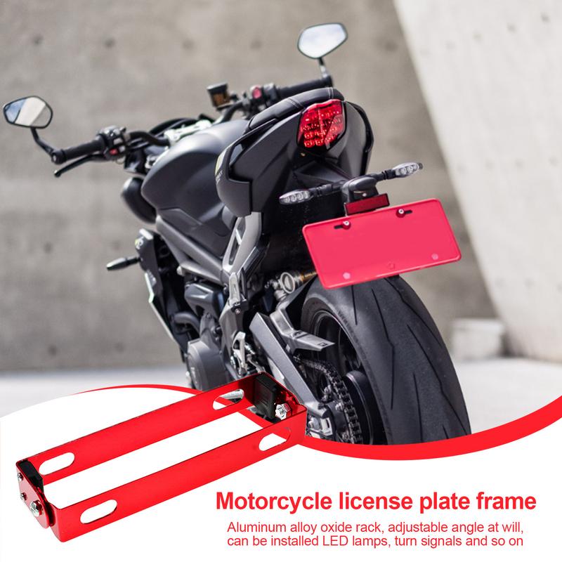 Adjustable Motorcycle License Plate Holder Aluminum Alloy Adjustable Motorcycle Car License Plate Frame Rear Bracket Mount