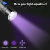 395nm UV Flashlight Blacklight Zoomable USB Rechargeable UV Light Ultraviolet Flashlight for Pet Urine Detection Resin Curing