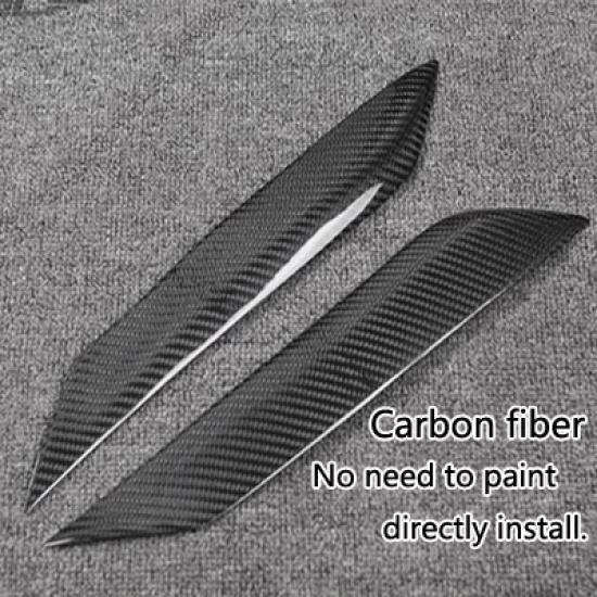 For Toyota Mark X 2004 - 2009 Carbon Fiber Headlight Cover Eyebrows Reiz Fiber Glass Primer Car Front Lamp Eyelids Sticker 2Pcs