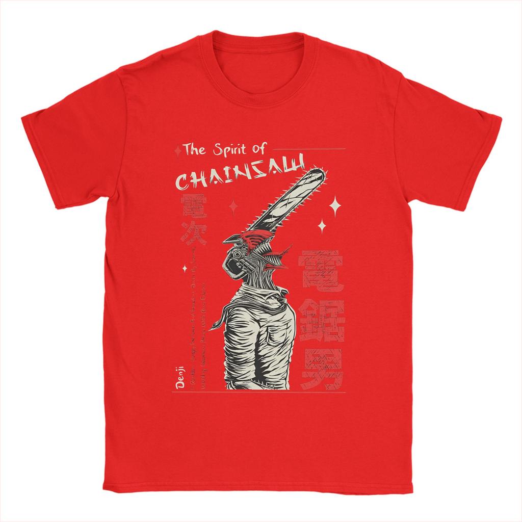 Men's T-Shirt Denji Chainsaw Man Manga Amazing 100% Cotton Tees Short Sleeve  T Shirt Round Neck Clothing Gift