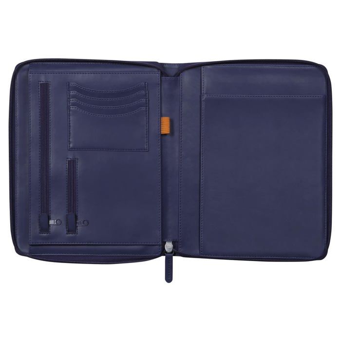 Mallette de rangement - rhodia - 168104c - similicuir bleu nuit - compatible a5 - finitions haut de gamme
