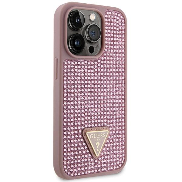 Guess Guhcp14Lhdgtpp Iphone 14 Pro 6.1 Różowy/Pink Hardcase Rhinestone Triangle
