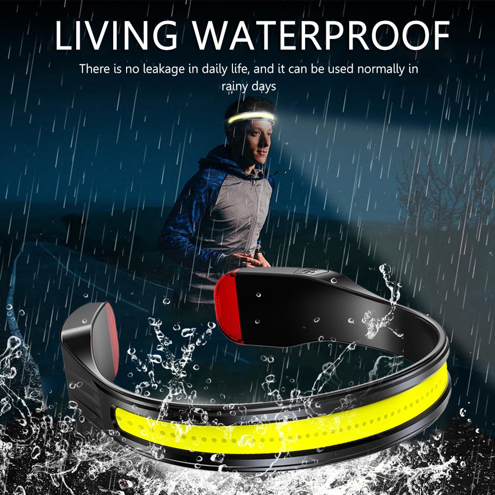 Red Warning Tail Light Waterproof USB Rechargeable Camping Fishing Head Lamp Lantern for Adventure Night Cycling Emergency