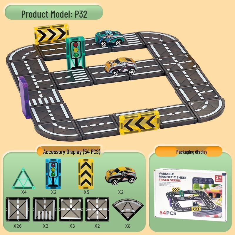 

Children s Magnetic Tile Track & Building Blocks Educational Toy