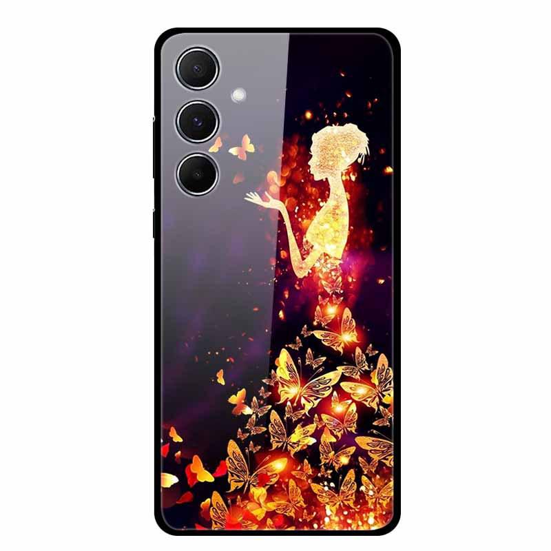 Kreative Landschaftsmalerei Gehärtetes Glas Handyhülle für Samsung A55 5G