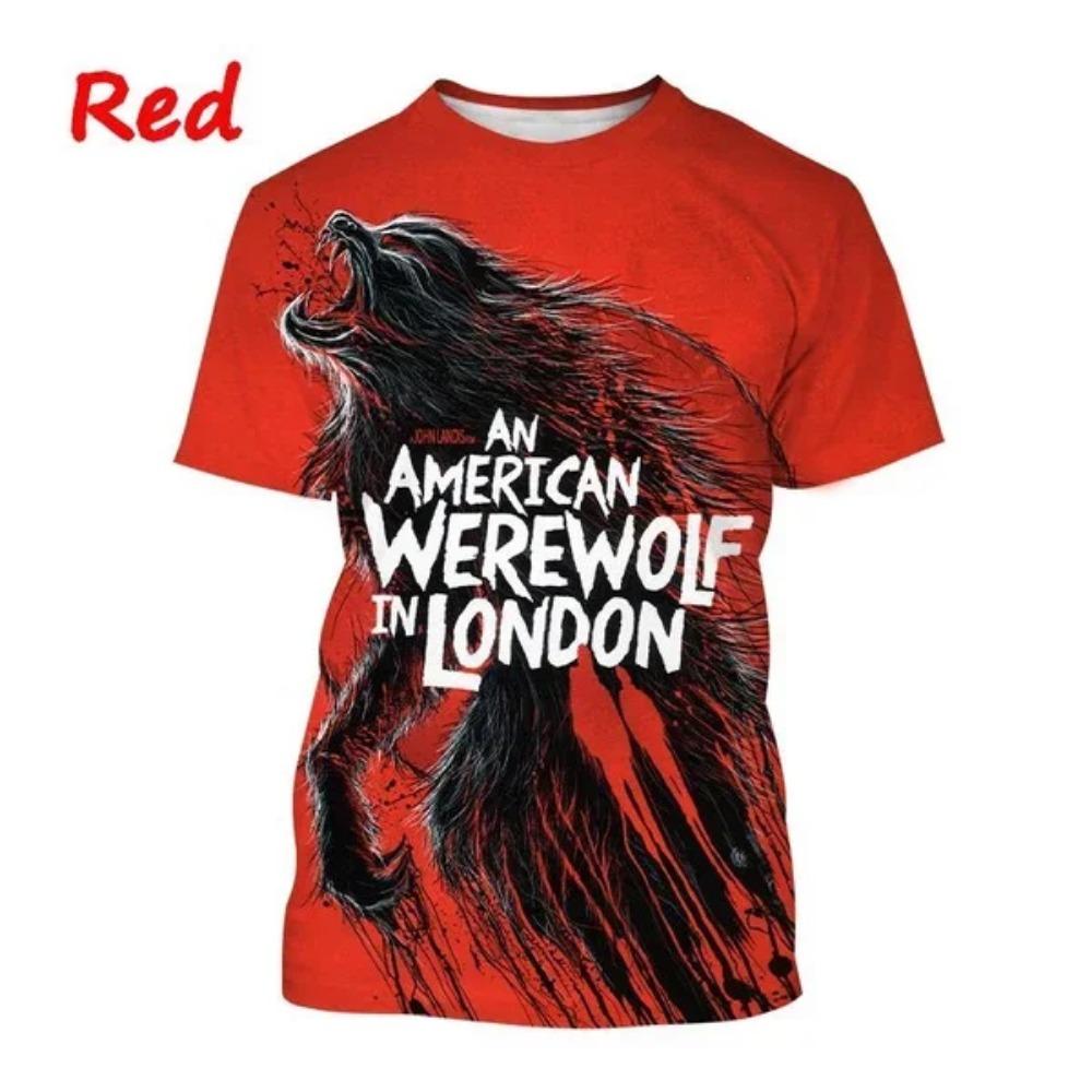 

Футболка с принтом американского оборотня 2020 года, забавная повседневная мужская одежда, модные мужские и женские футболки с круглым вырезом и коротким рукавом M