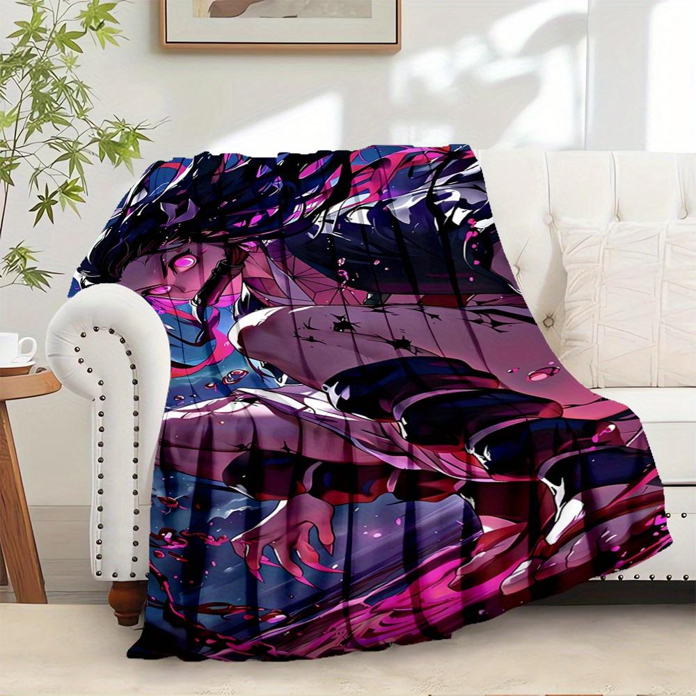 

For Demon Slayer: Kimetsu no Yaiba-Themed Flannel Blanket, Glam Style, Digital Print, All-Season Comfort, ,for Cozy Plush Flannel Cover104 80cm x 120cm