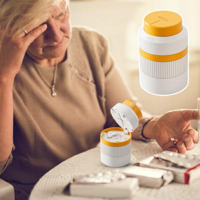 3-In-1 Pill Cutter 1/4 1/2 Pill Splitter with Storage Compartment Pill Grinder Portable Tablet Organizer for Small or Large Pills Home Travel Use