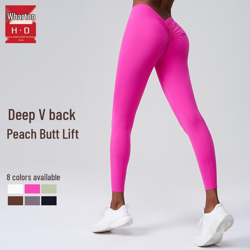 Huaton Butt-Lifting Yoga Pants - No Lines, No Roll, V-Waist Slimming Design for Running & Fitness