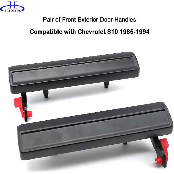 Metal Outside Exterior Door Handles for 1985-1994 Chevrolet Chevy S10, Front Left Driver & Right Passenger Side Replaces 15969376 15969377