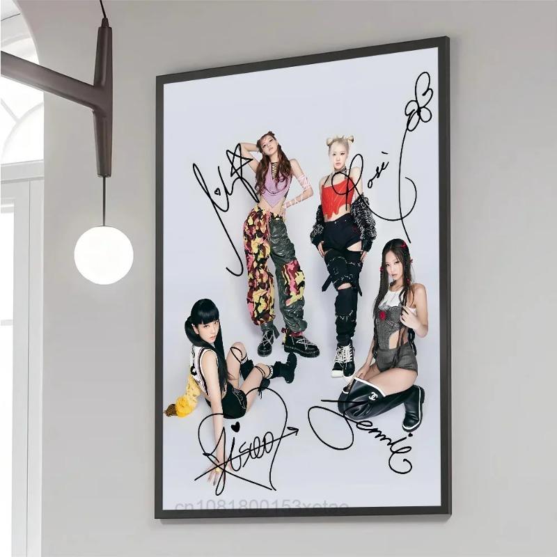 Girl Group Kpop B-Blackpink Canvas Painting Posters and Prints Wall Art Pictures for Living Room Decoration