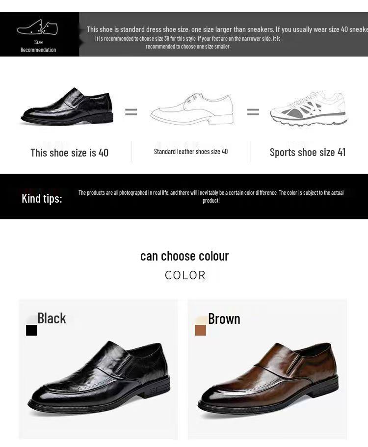 Versatile Embossed Cowhide Leather Casual Men's Shoes