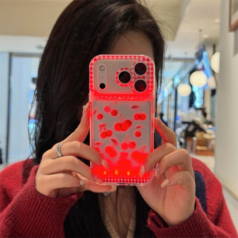 Cherry Grid Drop-Proof Phone Case for iPhone 14/13/12/11 Pro/Pro Max