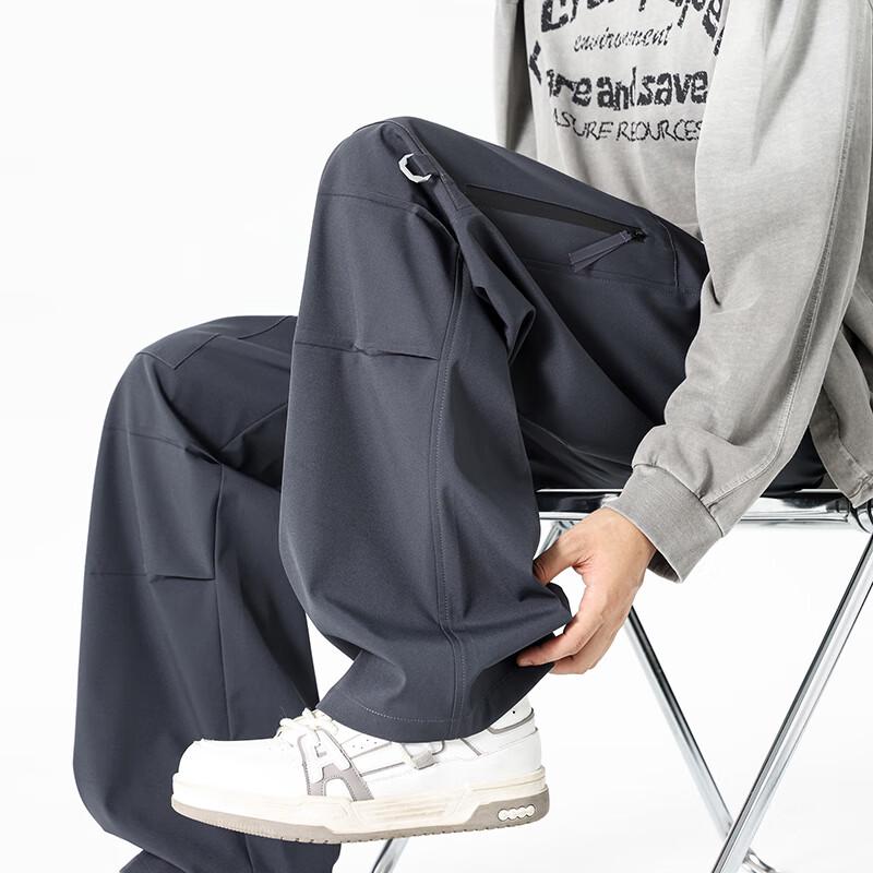 Wassup Sohot Men's American Patchwork Straight Wide-Leg Casual Pants