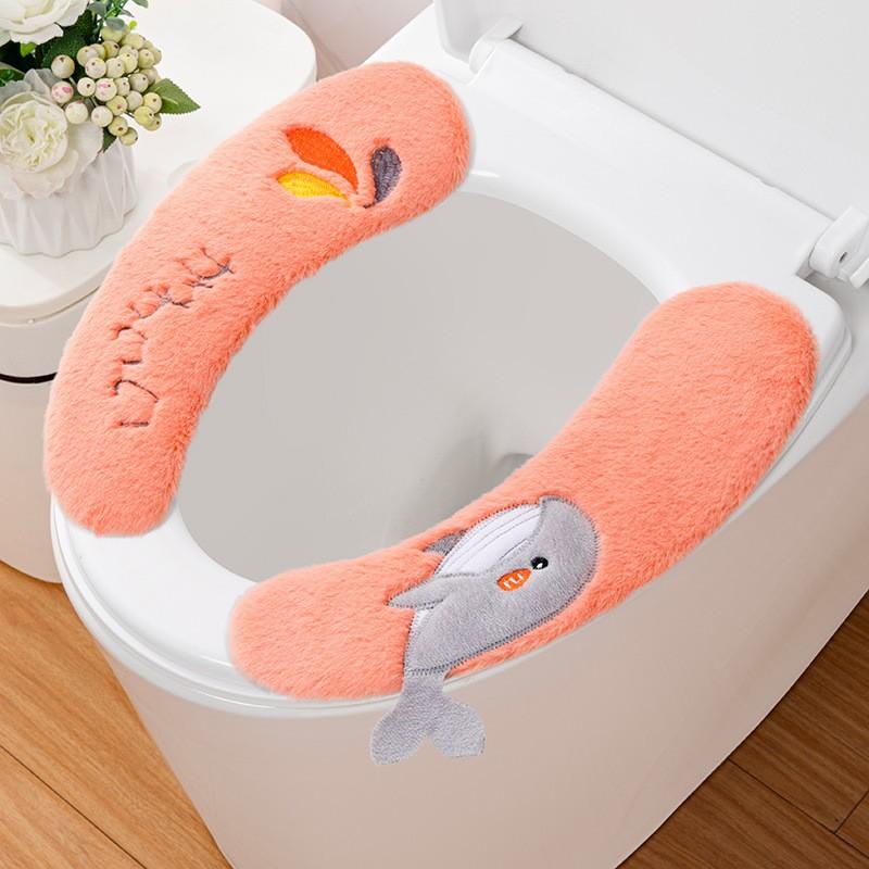 Adhesive Type Toilet Cushion Winter Toilet Cover Toilet Cushion Toilet Sticker Washable and Thickened Bathroom Accessories