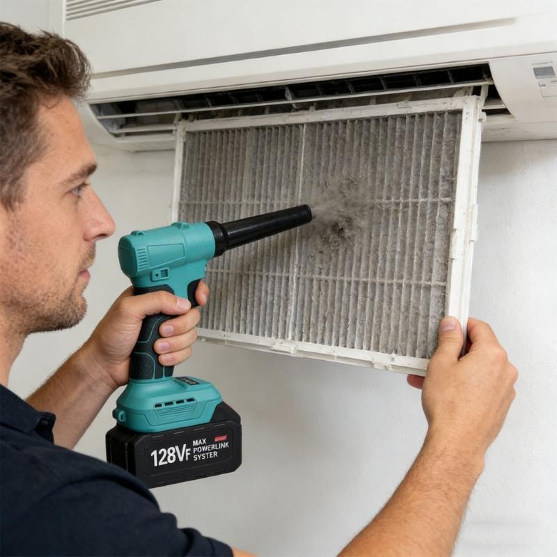 Rechargeable Cordless Leaves Blower Includes 2 Batteries 220V Light Weight Low Noise Handheld Blower for Gardening