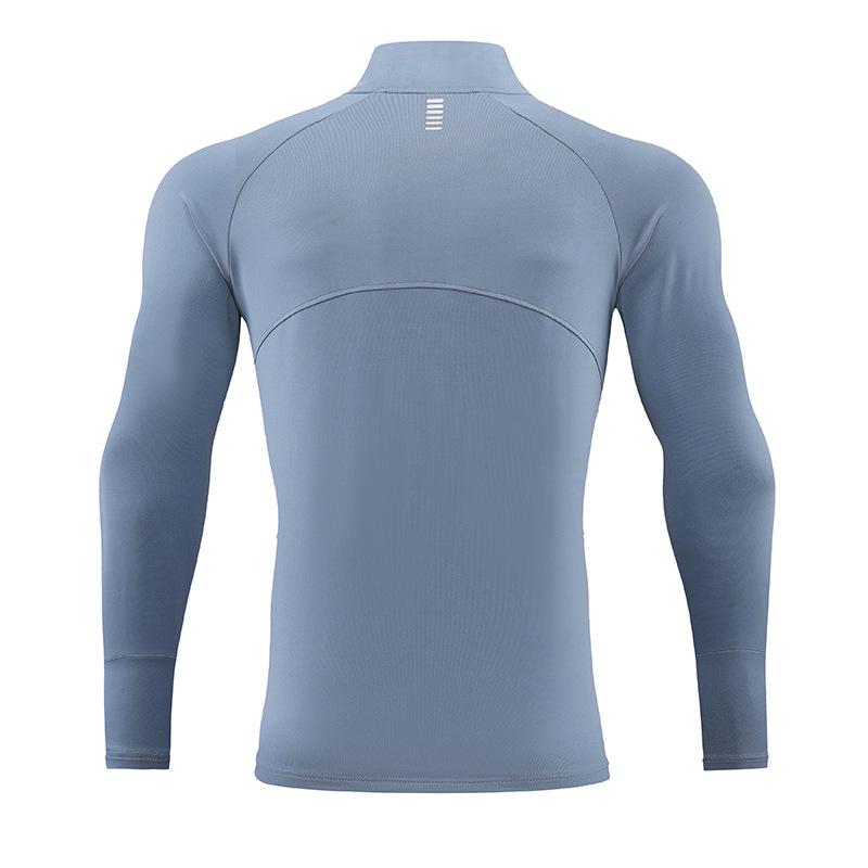 Men's Quick-Dry Reflective Long Sleeve Zip-Up Running Top