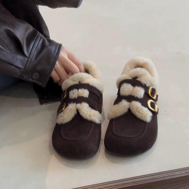 

Retro Suede Inner Height Increasing Round Toe And Suede Women s Shoes 35 коричневый
