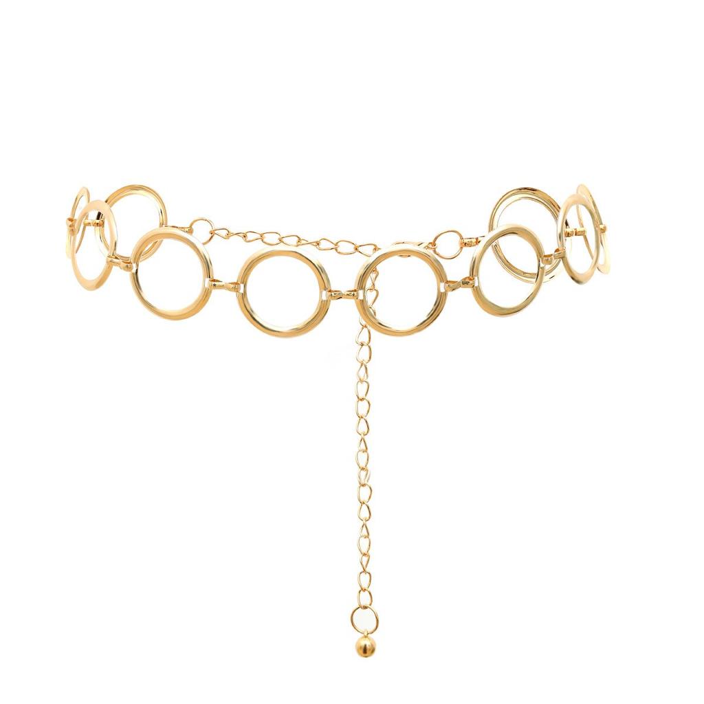 Metal Chain 4.5CM Looped Ring Jeans Belt Ladies Belt Hip High Belt Metal Chain