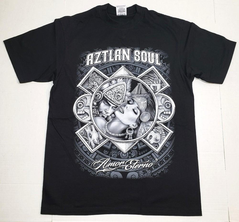 Футболка AZTLAN SOUL Amor Eterno Латиноамериканский Воин Городская Уличная Одежда Мужская Футболка Новая Унисекс Футболка L