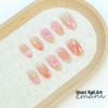 30-Piece Gold Foil Almond 3D Flower & Star Rhinestone Nail Tips