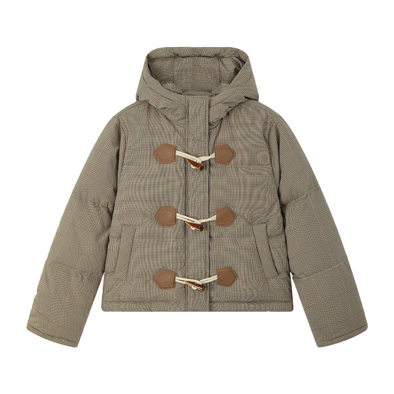 ELLE KIDS Girls  Houndstooth Hooded Down Jacket 150