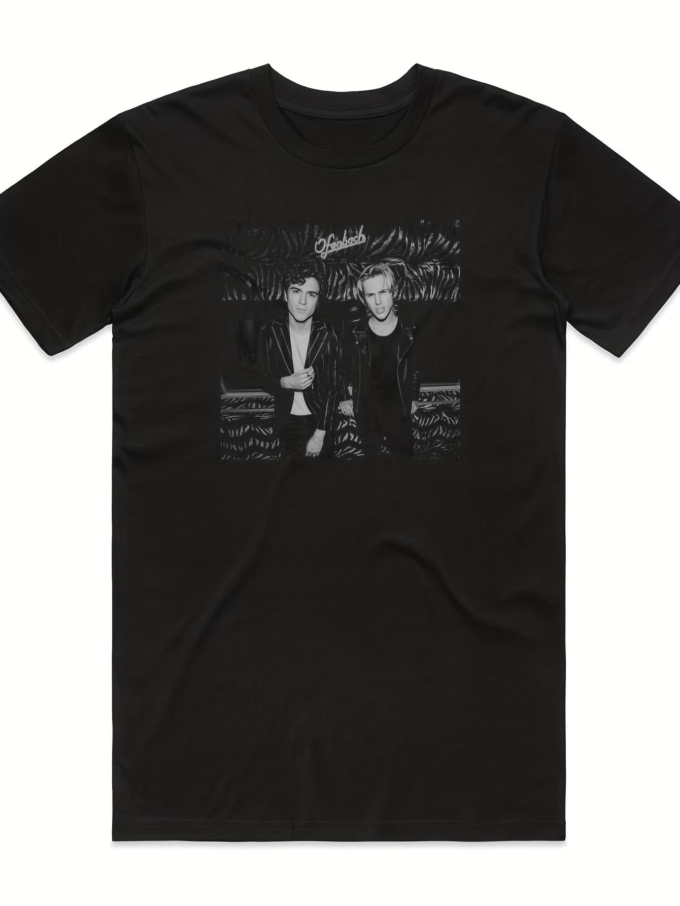Ofenbach Mens Album Cover Print TShirt Black Music Print Suitable for All Seasons Pure Cotton Couple Streetwear Top S