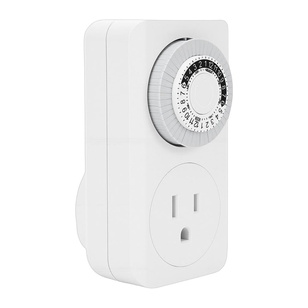 Outlet Timer 15A 24 Hour Precise Control Mechanical Plug In Timer for Lamp Pump Fan US Plug