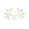 Hollow Flower Smooth Metal Golden Drop Earrings for Women Personality Fashion Geometry Charm Ear Jewelry Pendientes