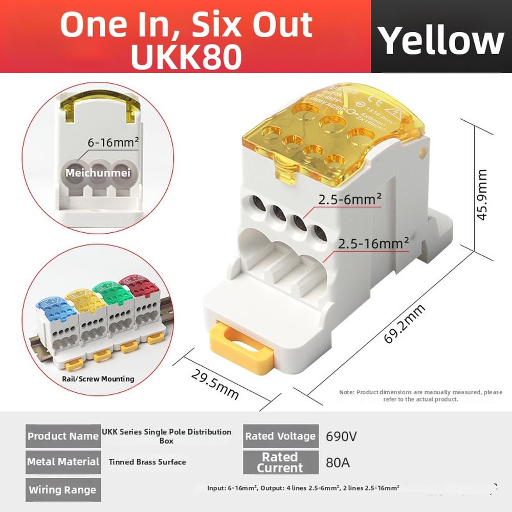 For DIN Rail Systems Terminal Connector Power Junction Box For Power Distribution Systems As Shown 1-channel Input