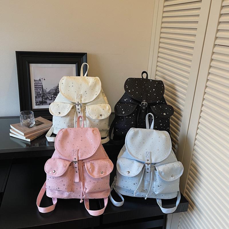 2026 Early Spring New Casual Large Capacity Backpacks Starry Sky String High Quality Denim Designer Style Backpacks for Women