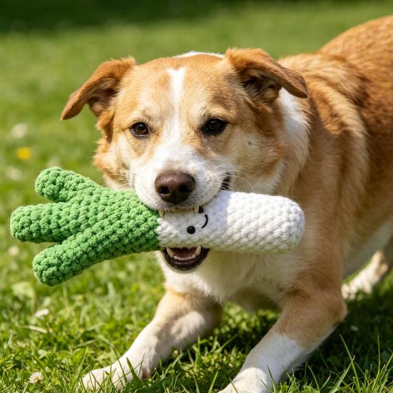 Plush Vegetable Dog Toy Squeaky Broccoli Eggplant Dog Chew Toy Cute Stuffed Scallion Chili Pepper for Puppy Teething Interactive Play