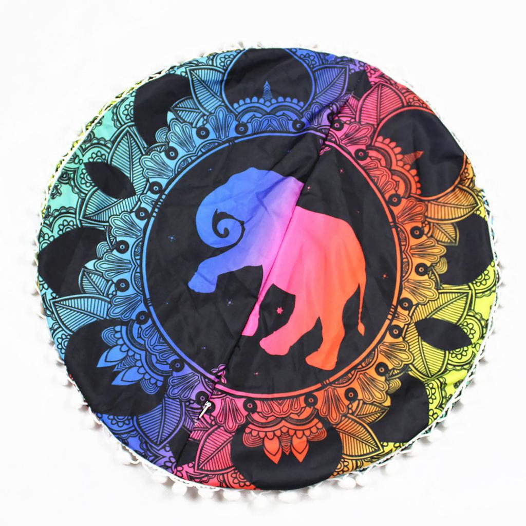 Round Bohemian Meditation Cushion Cover Ottoman Cushion Pillowcase Sofa Cushion