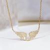 Angel Wing Necklace Women'S Diamond-Encrusted Fashionable Temperament All-Match Titanium Steel Clavicle Chain