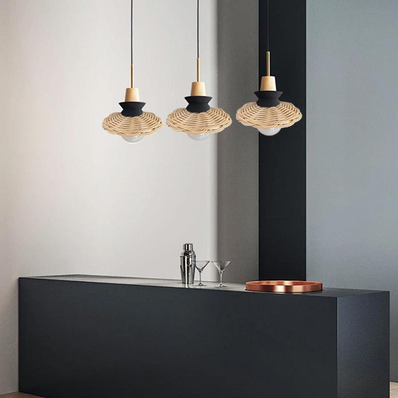 1Pc Light Cover Nordic Style Rattan Gift Living Room Ins Ceiling Lampshade Home Decor