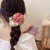 Elastico per Capelli Intestino di Rosa Stile Coreano - Fiore di Tessuto Super Fatato