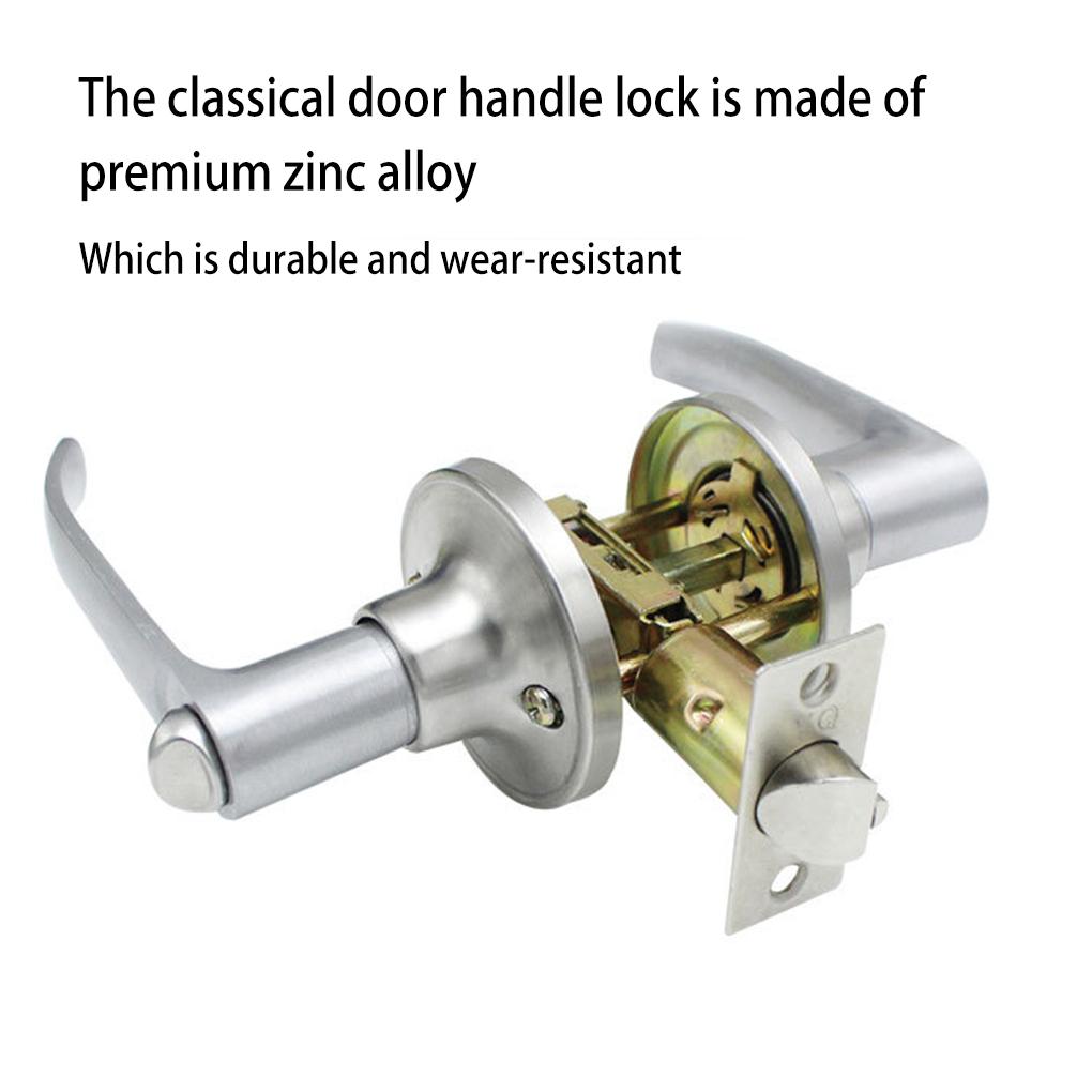 Door Handle Lock Security Privacy Passage Interior Entrance Handles Keyed Locks for Bedroom Indoor 30-50mm Type 2