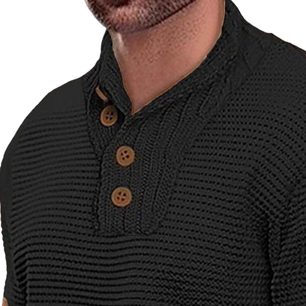 Mens Quater Button Pullover Shawl Collar Sweaters Textured Cable Knit Lightweight Sweater With