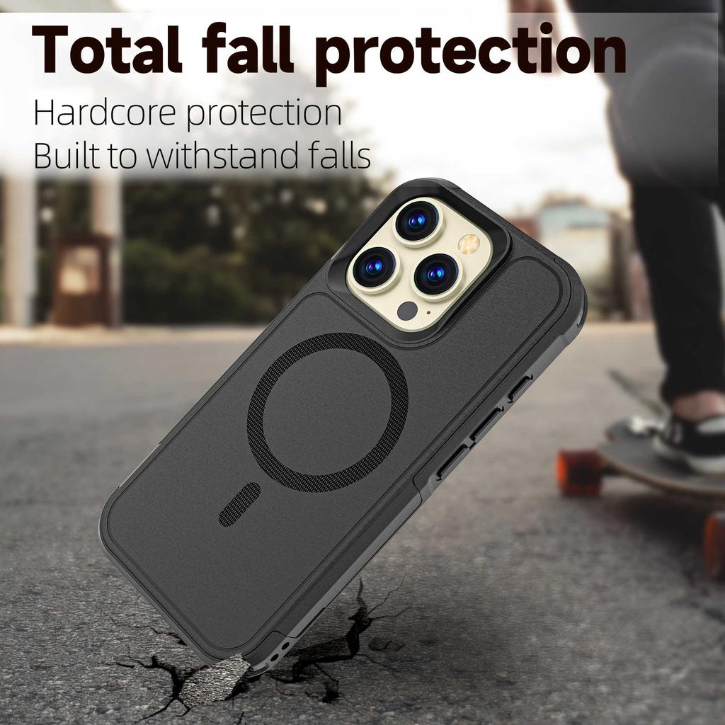For iPhone 16 Pro Max Case Compatible with MagSafe PC + TPU Anti-drop Phone Cover