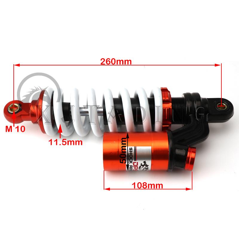 

Universal 11 260/280mm air shock absorber rear suspension suitable For 125cc 150cc 200cc Chinese Bull ATV Kart Motorcycle parts 260mm