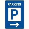 Vintage Blue Parking Arrow Metal Sign X Inch  D Flat Iron Decor WeatherResistant for Indoor Outdoor Wall