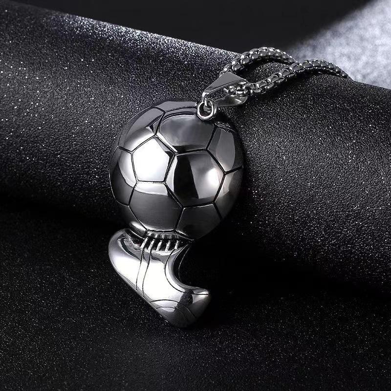 Neue Fußball Anhänger Halskette Mode Retro Titanstahl Herren Halskette Anhänger