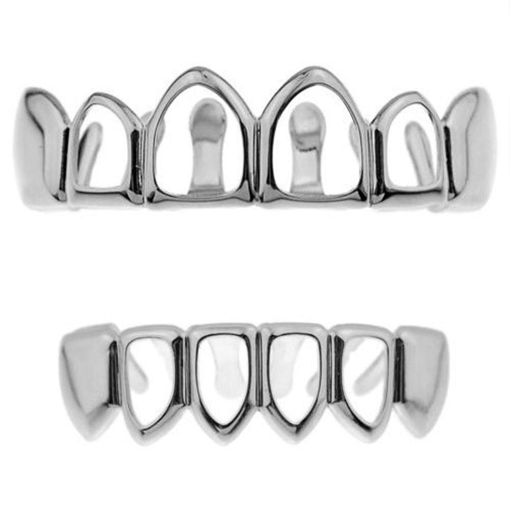 TEMU Vergoldete mit Diamanten besetzte Grillz Hip-Hop Zahnschmuck